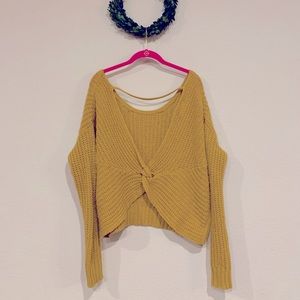 Ruby Moon Cross Back Cropped Sweater
